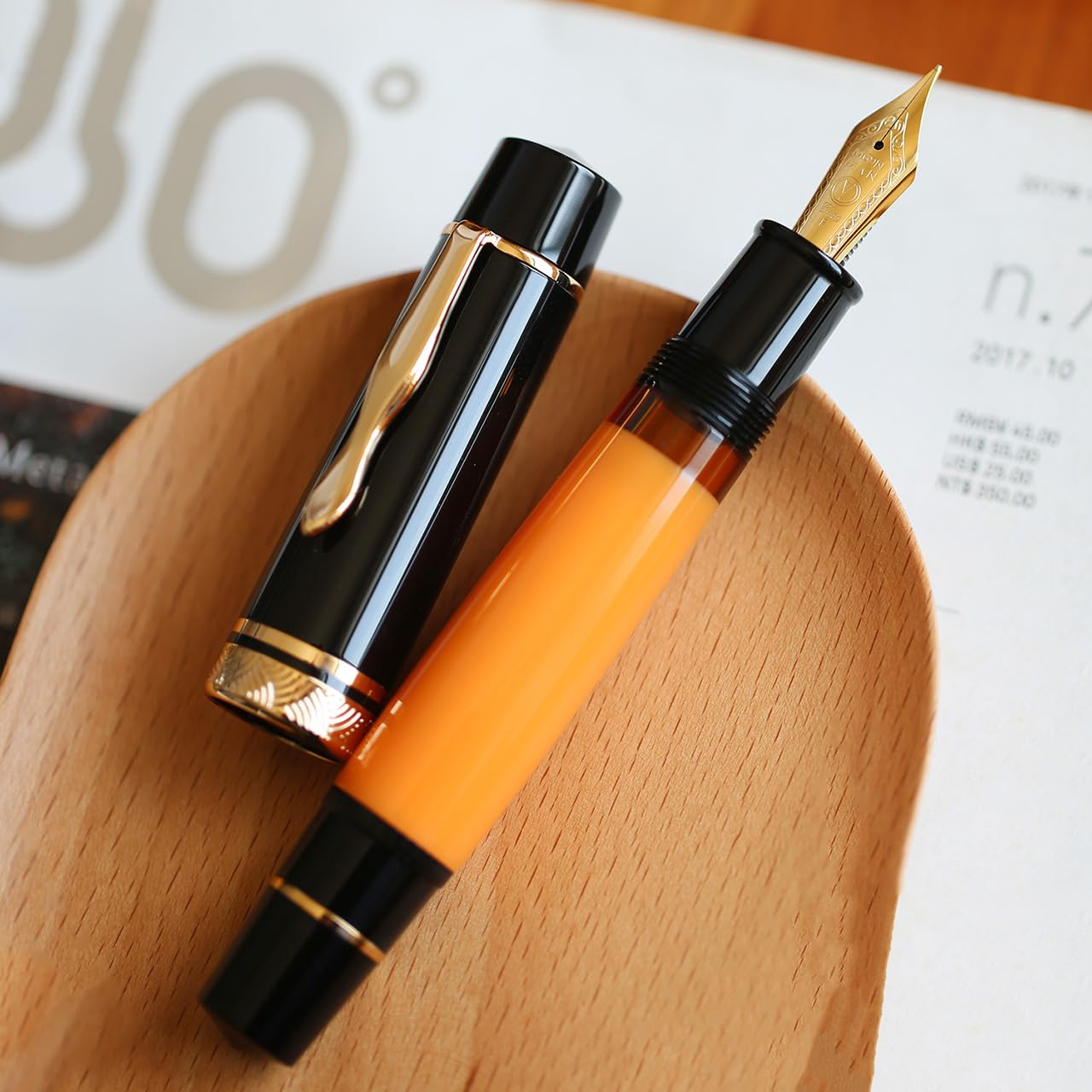 erofa Majohn P139 Piston Fountain Pen Extra Fine Nib with Box, Brass Piston System Large Capacity