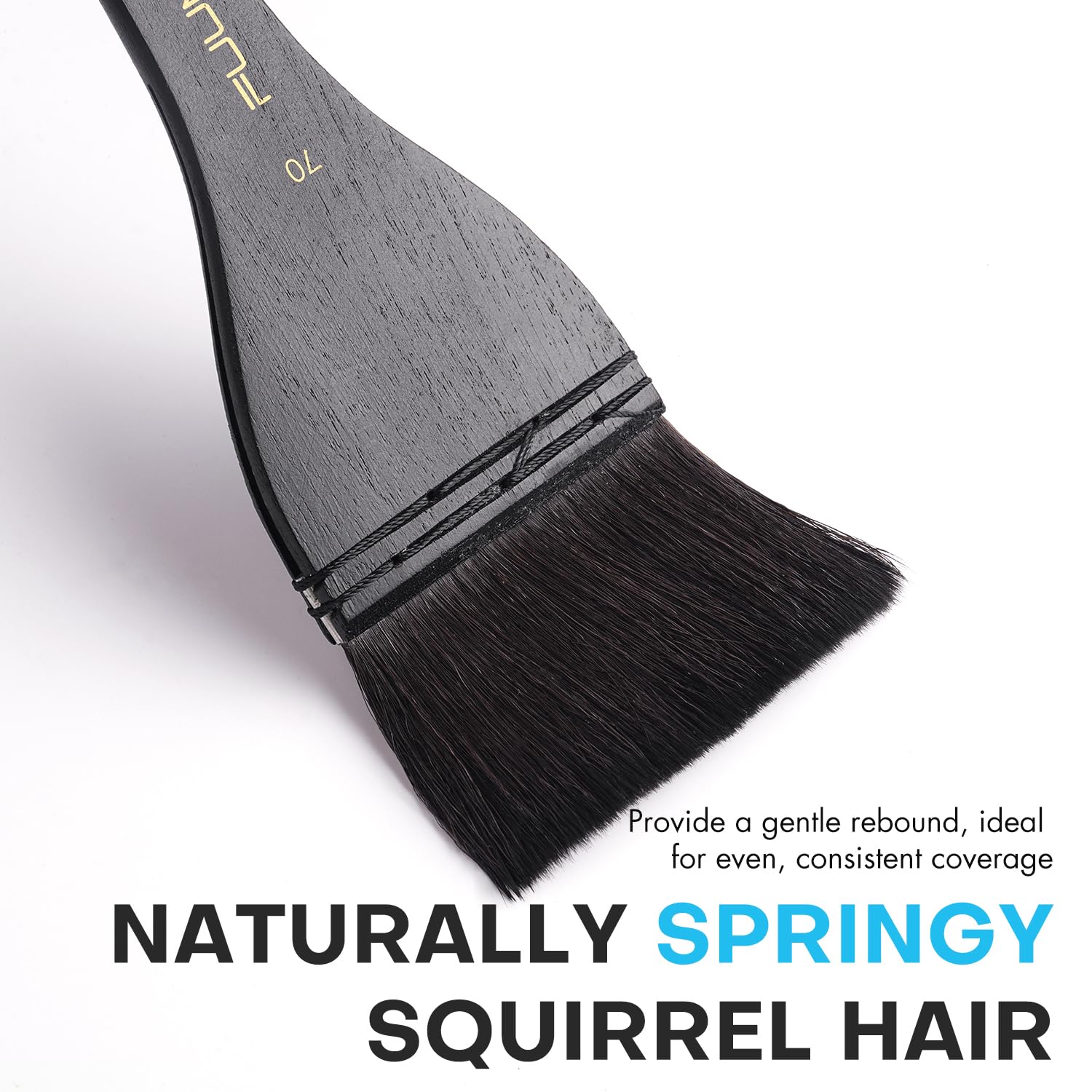 Flat Watercolor Brushes, Fuumuui 70mm Professional Squirrel Hair Flat Hake Brushes, Artists Scale