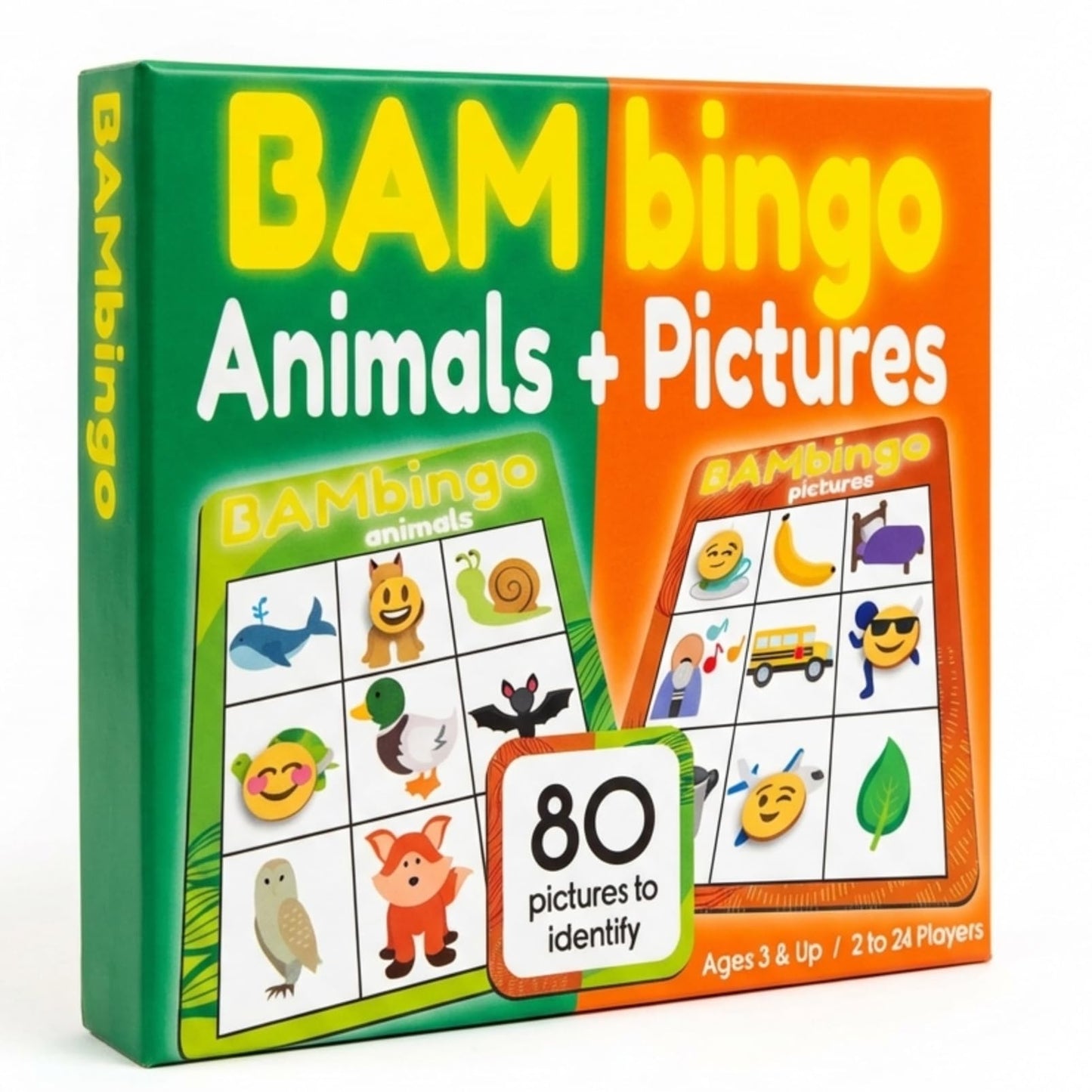 Animal and Picture Bingo Game for Kids - Flash Cards Matching Learning Board Game for Ages 3-6