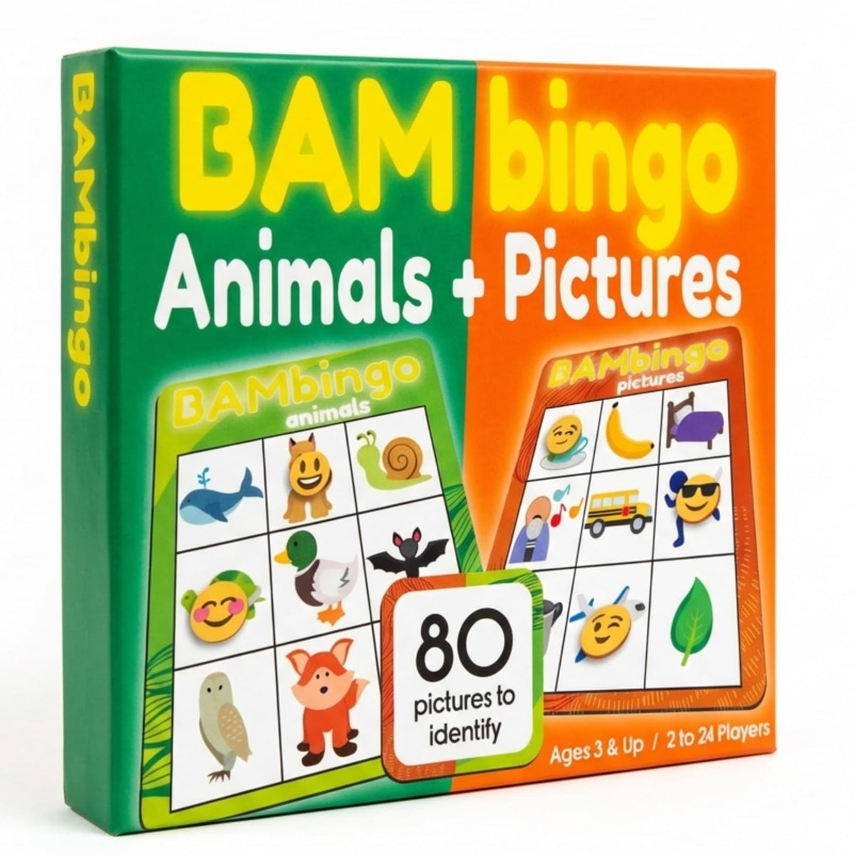 Animal and Picture Bingo Game for Kids - Flash Cards Matching Learning Board Game for Ages 3-6