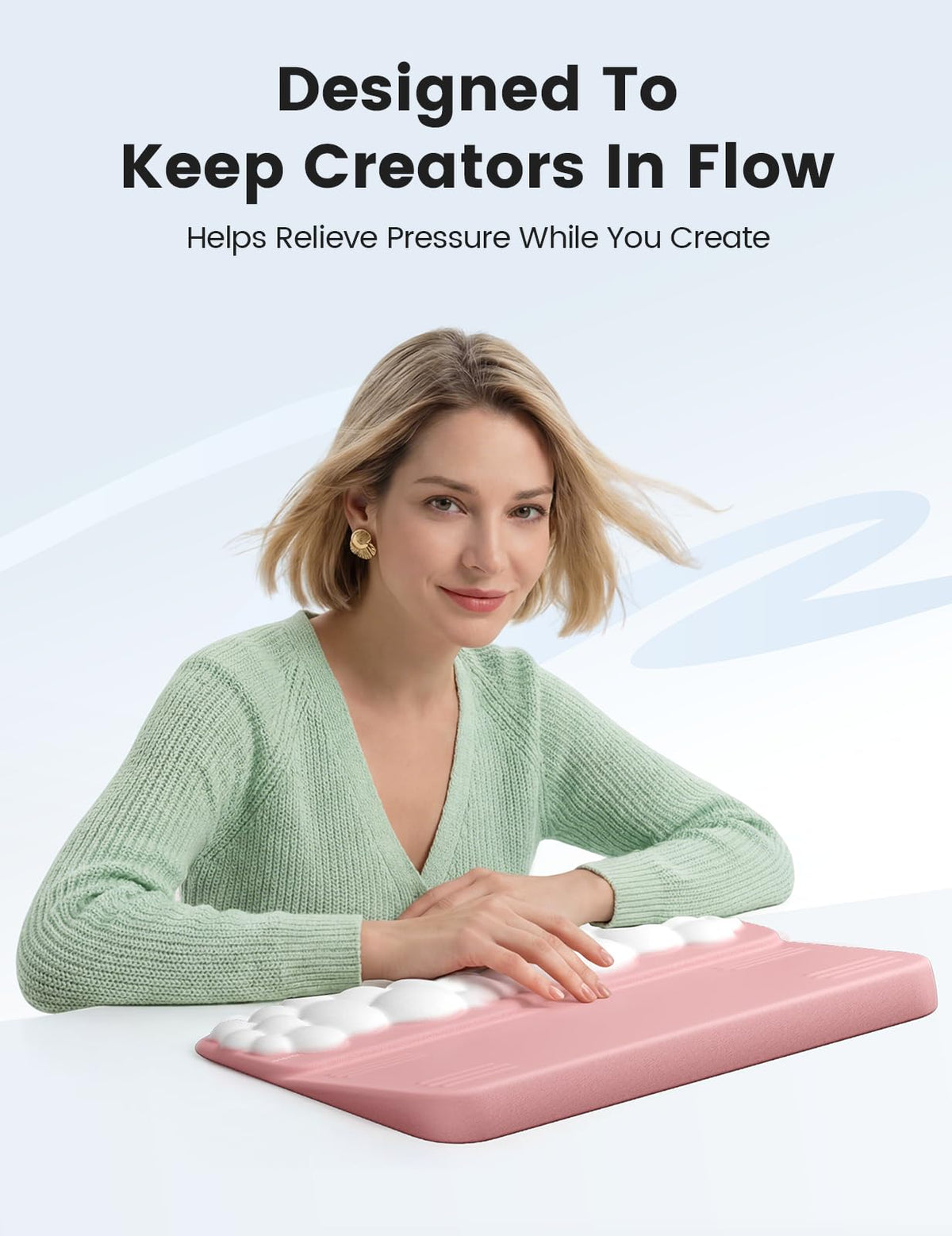 Vaydeer Wrist Rest and Keyboard Stand, Computer Wrist Support Pad Soft Memory Foam, Ergonomic Cloud