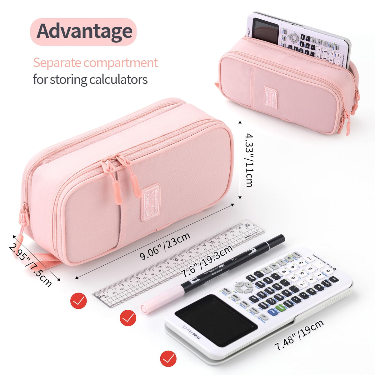 CICIMELON Large Pencil Case Big Storage Pen Pouch Bag with Compartment for School Supplies Office