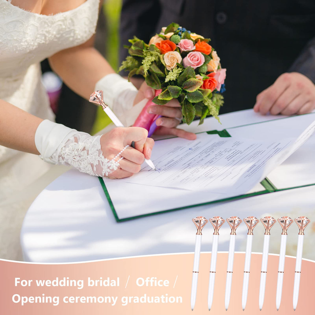 Yahenda 50 Pcs Christmas Gifts Diamond Pens Bridal Shower Ballpoint Pen Bulk Black Ink Bling