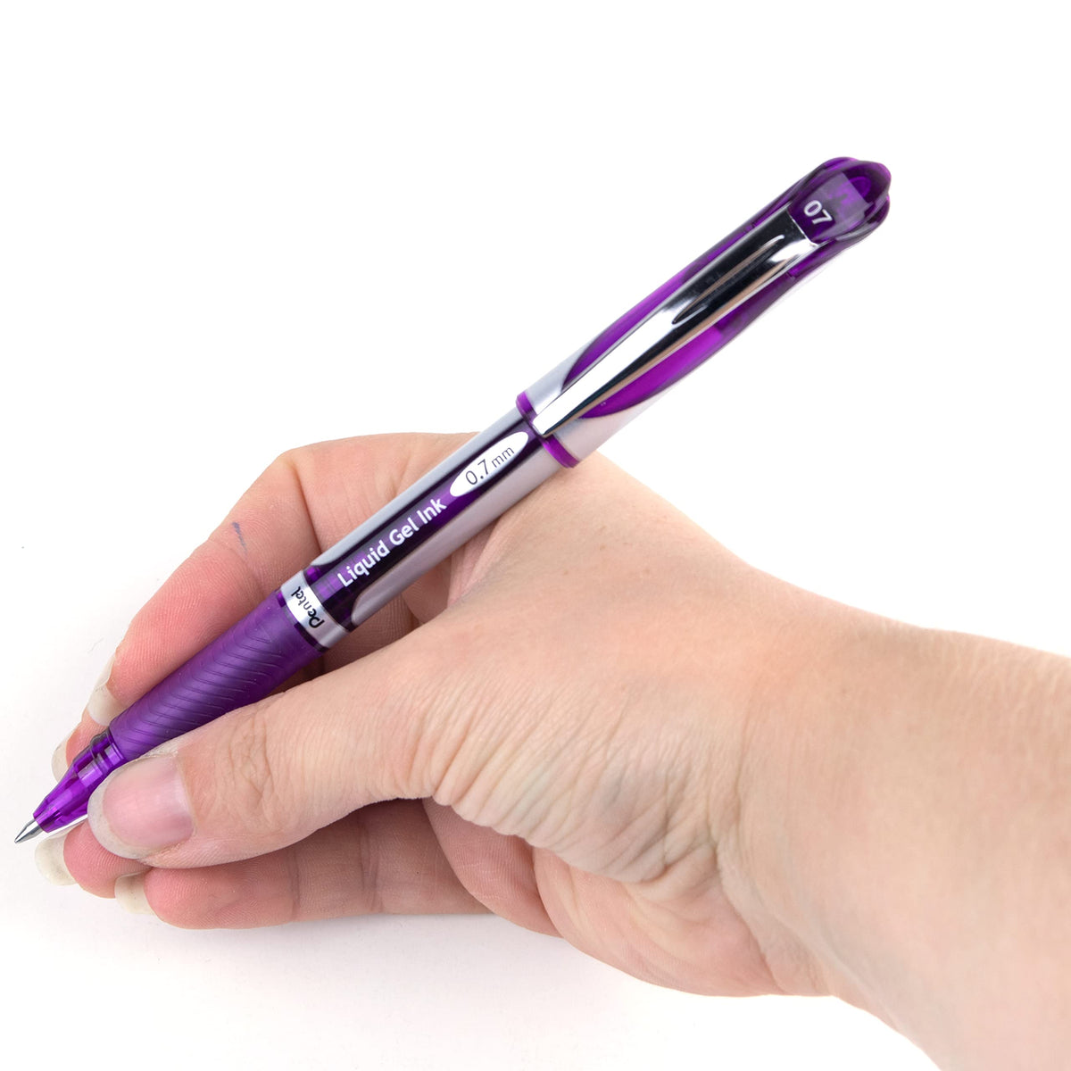 Pentel ENER-GEL Deluxe Liquid Gel Pen, Medium Line, Metal Tip, Violet Ink, Box of 12 (BL57-V)