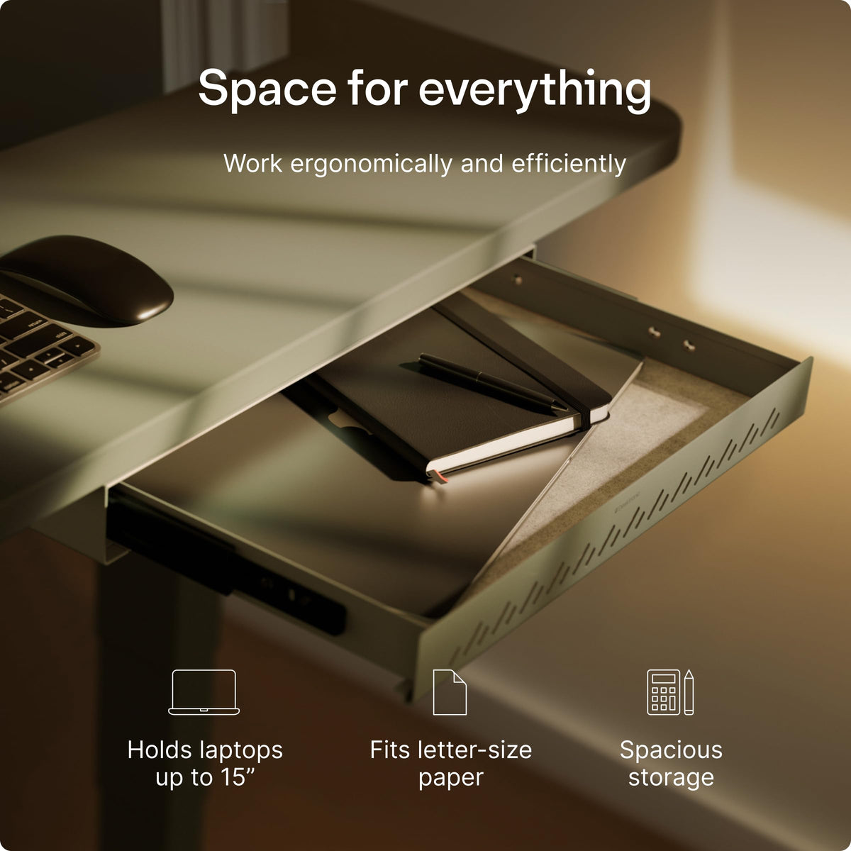 Desktronic Under Desk Drawer — Hidden Under-Desk Storage Organizer, Easy Install, Large Capacity