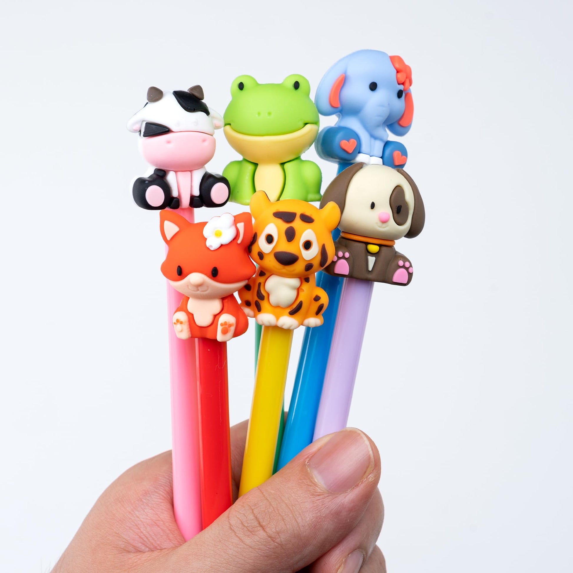DMIGHT 24Pcs Cute Safari Animals Cartoon Gel Black Ink Pens,Random Kawaii Writing Pens,Assorted