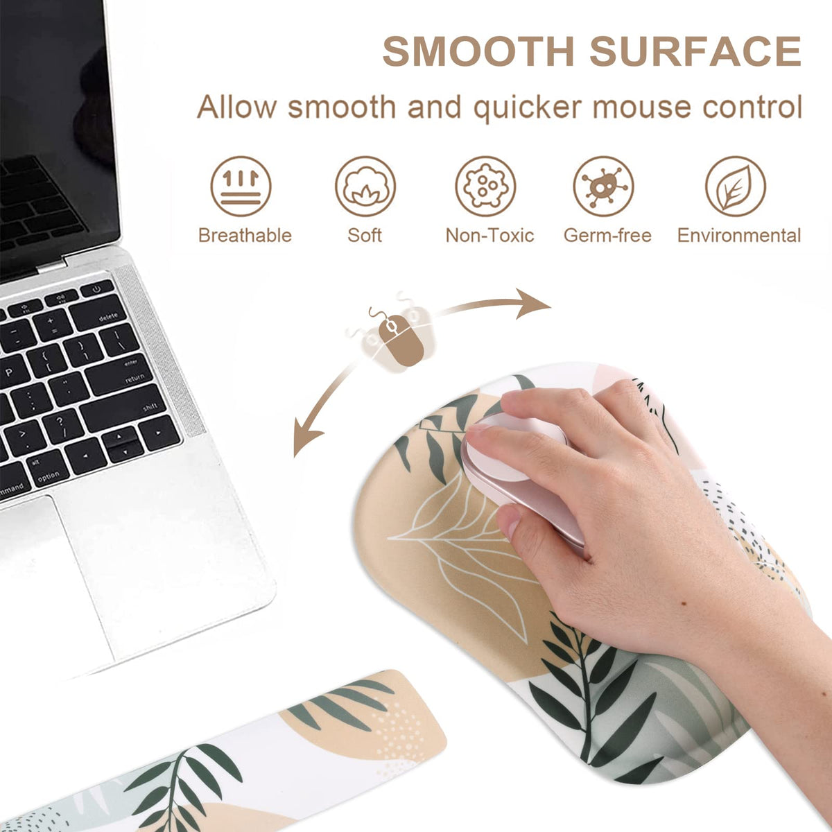 Haocoo Keyboard Wrist Rest, Ergonomic Mouse Pad, Gel Wrist Pas for Computer Keyboard, Non-Slip