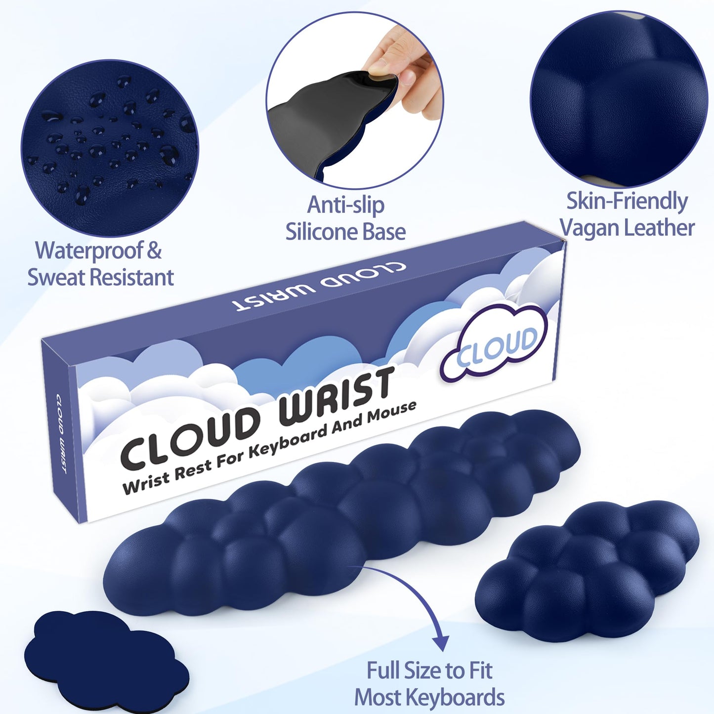 Sushret Cloud Wrist Rest for Keyboard and Mouse, Cloud Keyboard Wrist Rest