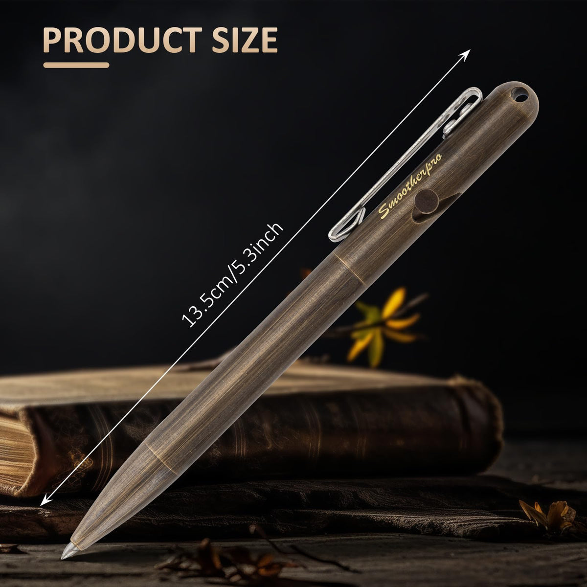 SMOOTHERPRO Solid Brass Bolt Action Pen，Compatible with Parker Refill