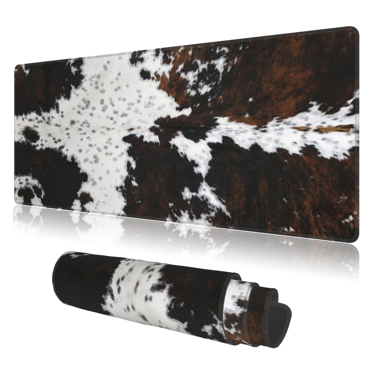 PPZCXWP Cowhide Mouse Pad Extended Large 31.5x11.8 Faux Fur Desk Mat