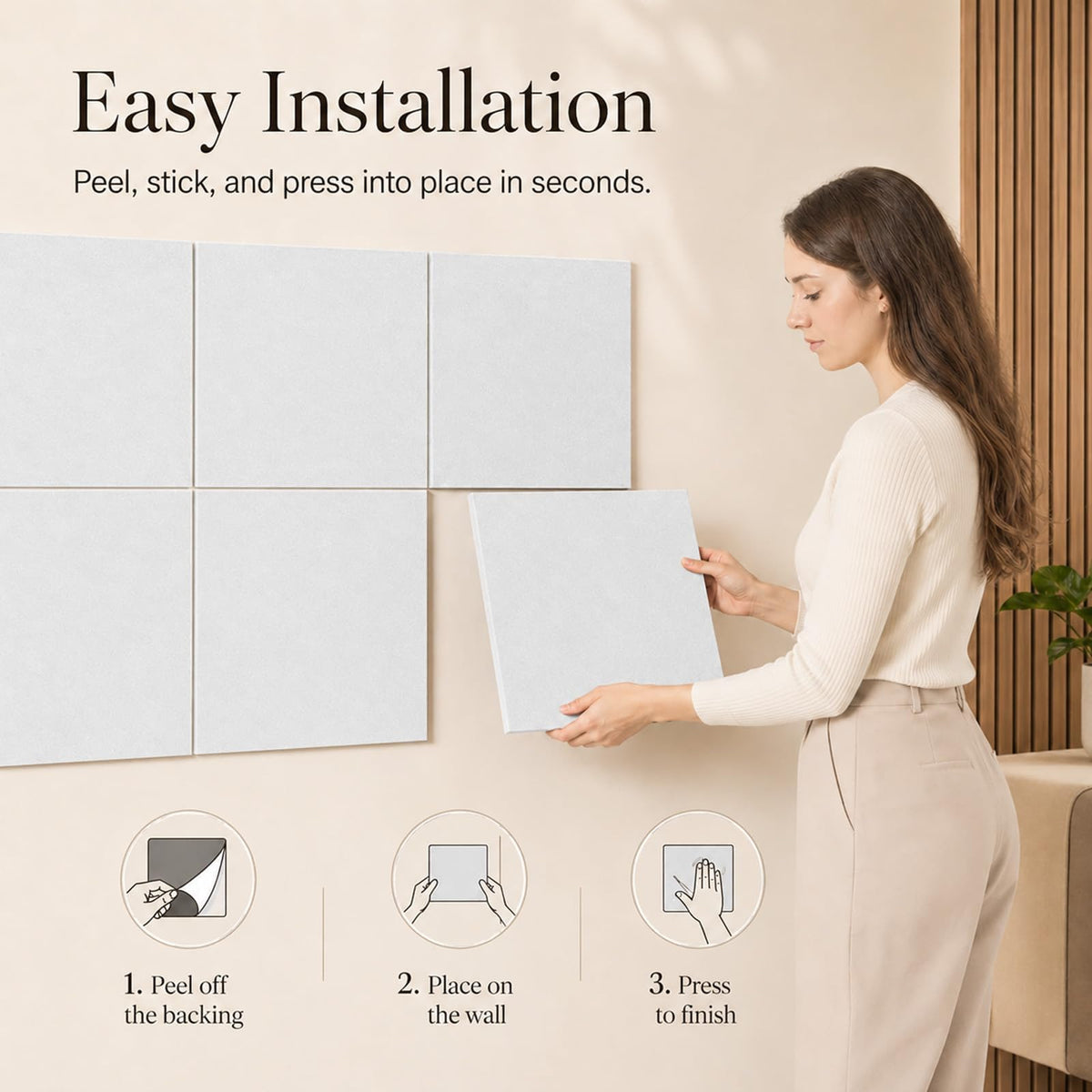 Baysola Felt Bulletin Board Tiles, Cork Board Alternative, 48 x 36 in