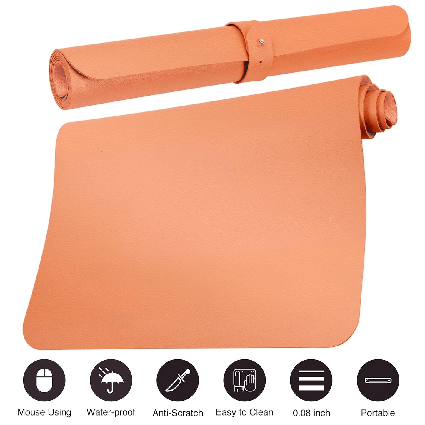 Boutilon Leather Desk Pad Protector,Non-Slip Mouse Pad,Laptop Desk Pad,Office Mouse Mat,Waterproof