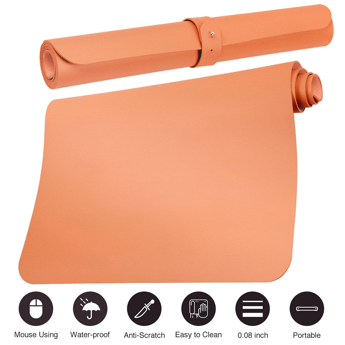Boutilon Leather Desk Pad Protector,Non-Slip Mouse Pad,Laptop Desk Pad,Office Mouse Mat,Waterproof