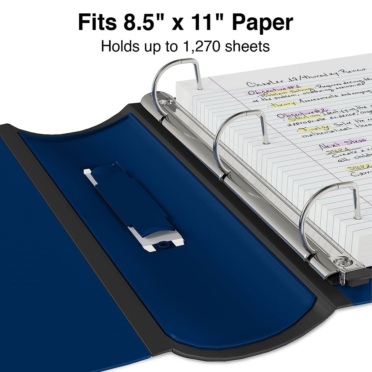 Staples Better 5-Inch D-Ring View Binder, Navy Blue, Reinforced Spine