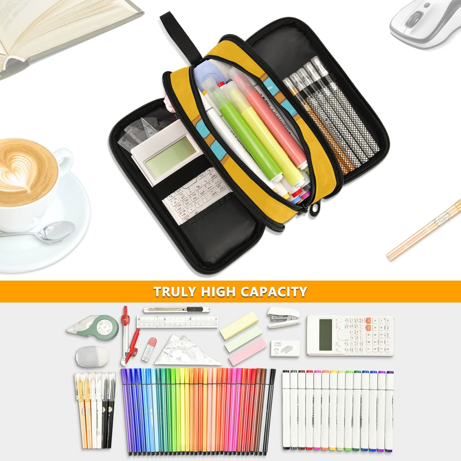 XUWU Bus Car Large Capacity Pencil Case Pencil Pouch Pen Box