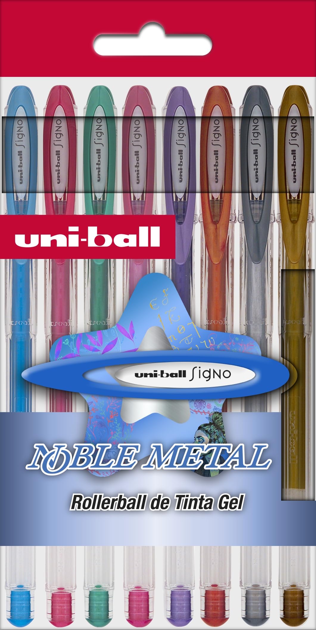 UNI-BALL UM1208CNM Pack 8 Roller UM-120 Metal Assortment