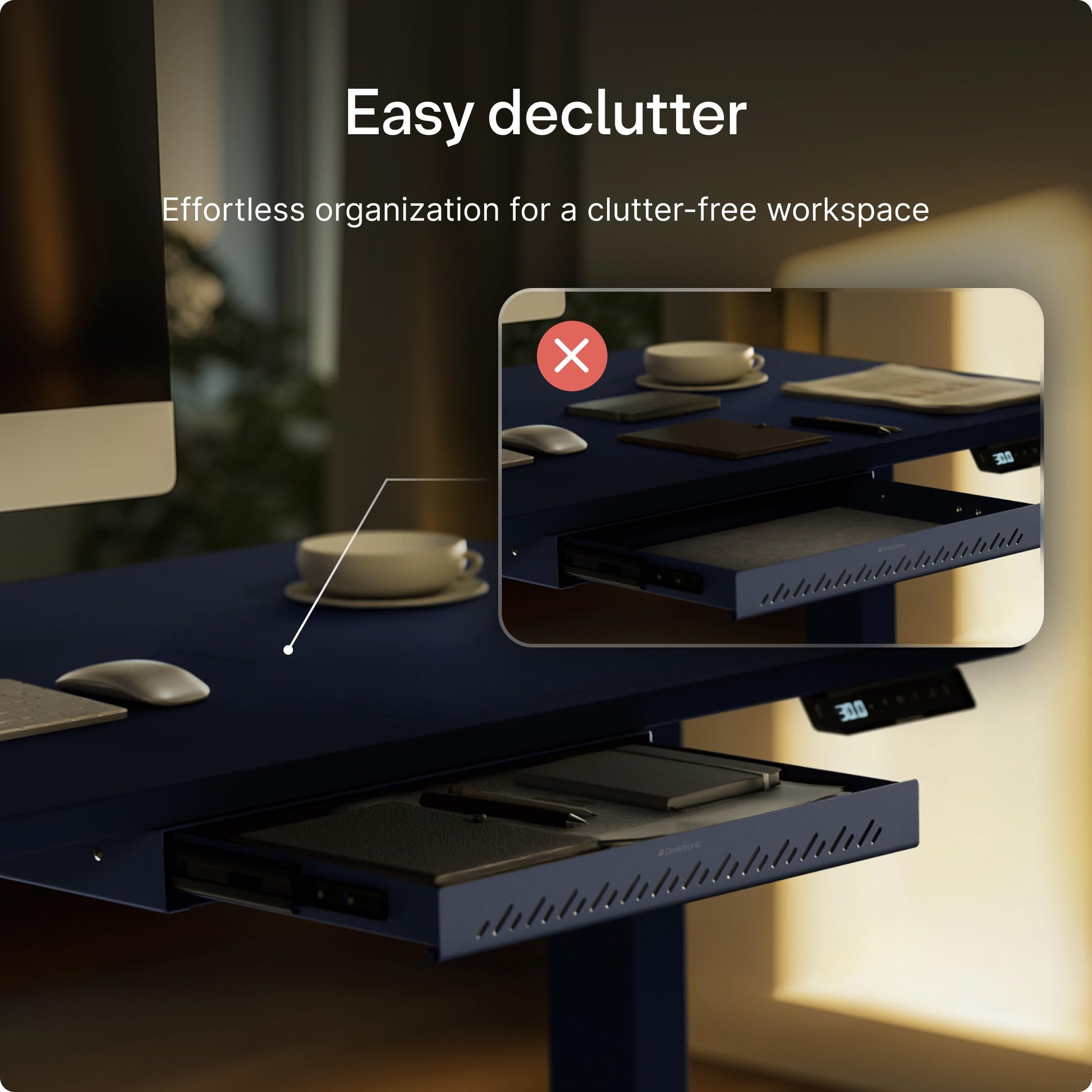 Desktronic Under Desk Drawer — Hidden Under-Desk Storage Organizer, Easy Install, Large Capacity