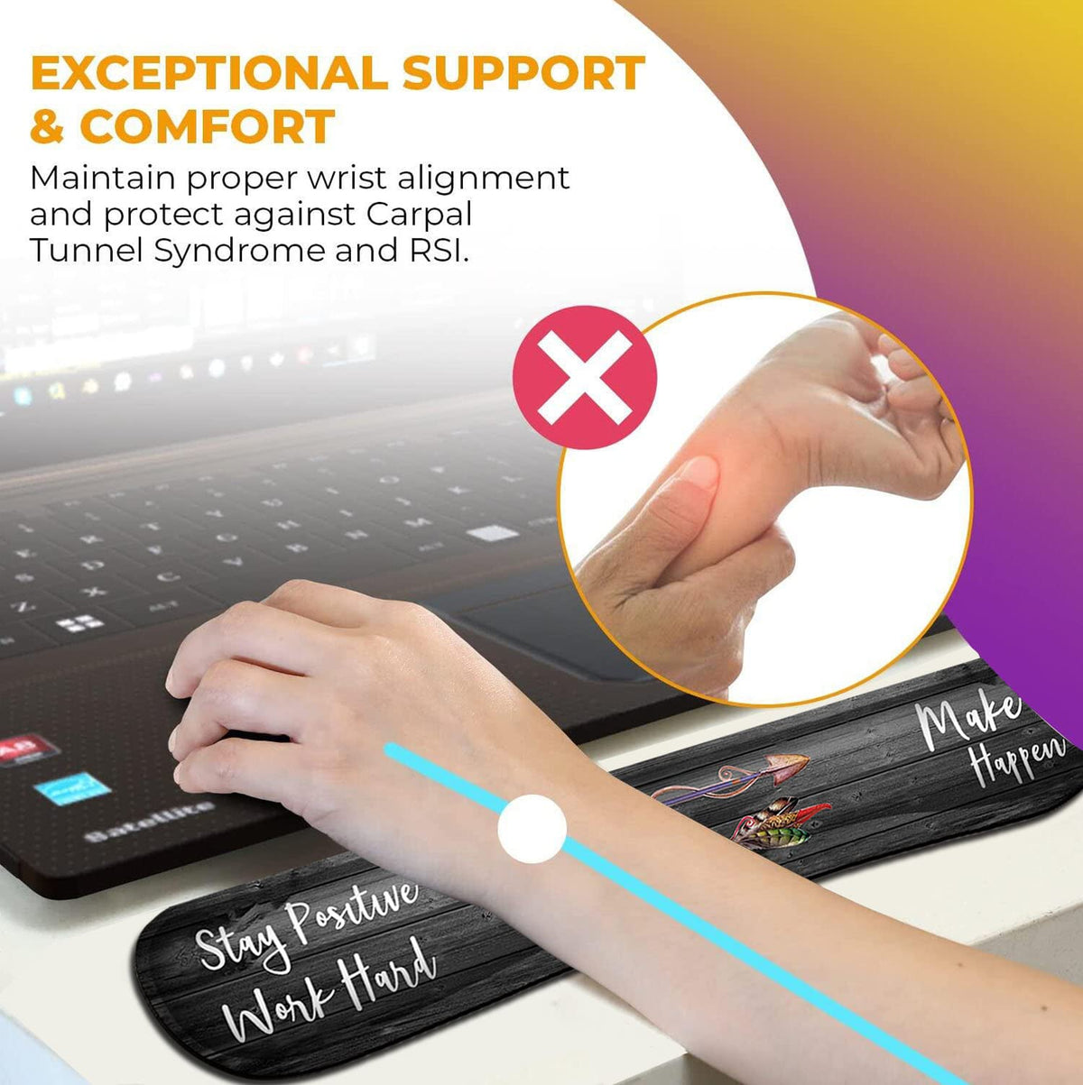 Ergonomic Mouse Pad with Gel Wrist Rest Support,Non-Slip PU Base for Computer Laptop Home Office