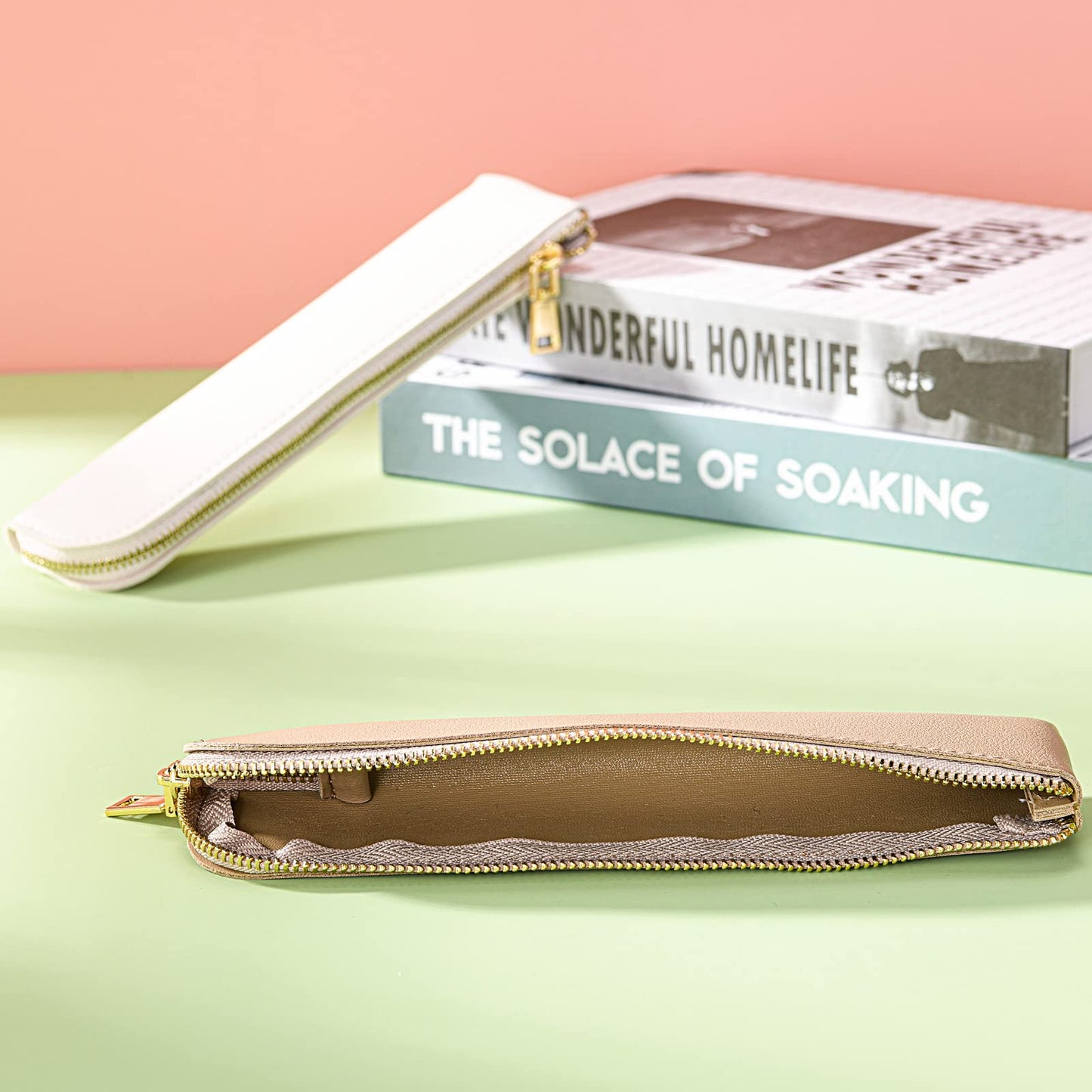Sluxa Black pencil case, Small pencil pouch, School Accessories, Pen pouch for men with zipper.…