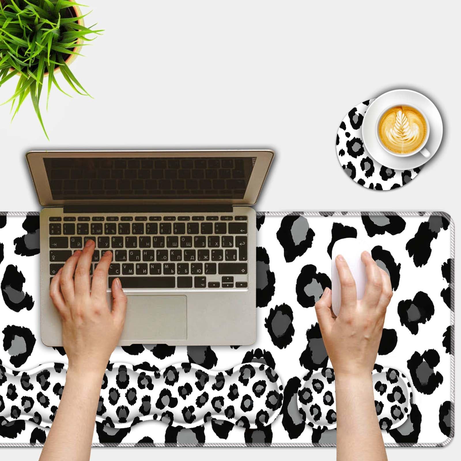 FGDRFGRW Mouse Pad Set,(31.5×11.8 in) Desk Pad + Keyboard Wrist Rest Support + Mouse Wrist Rest +