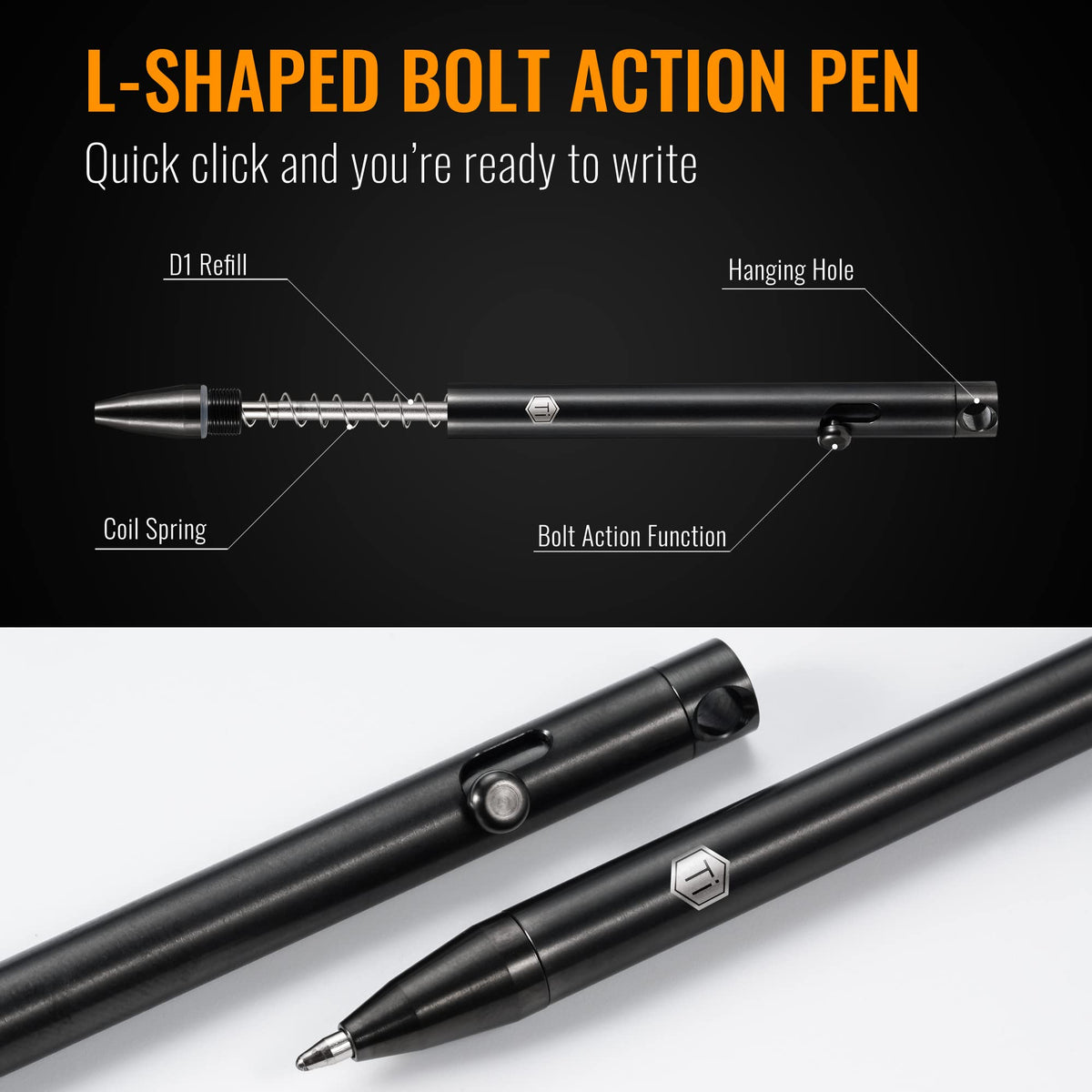 KeyUnity KP00 Titanium Bolt Action Fine Point Pen for Everyday Carry