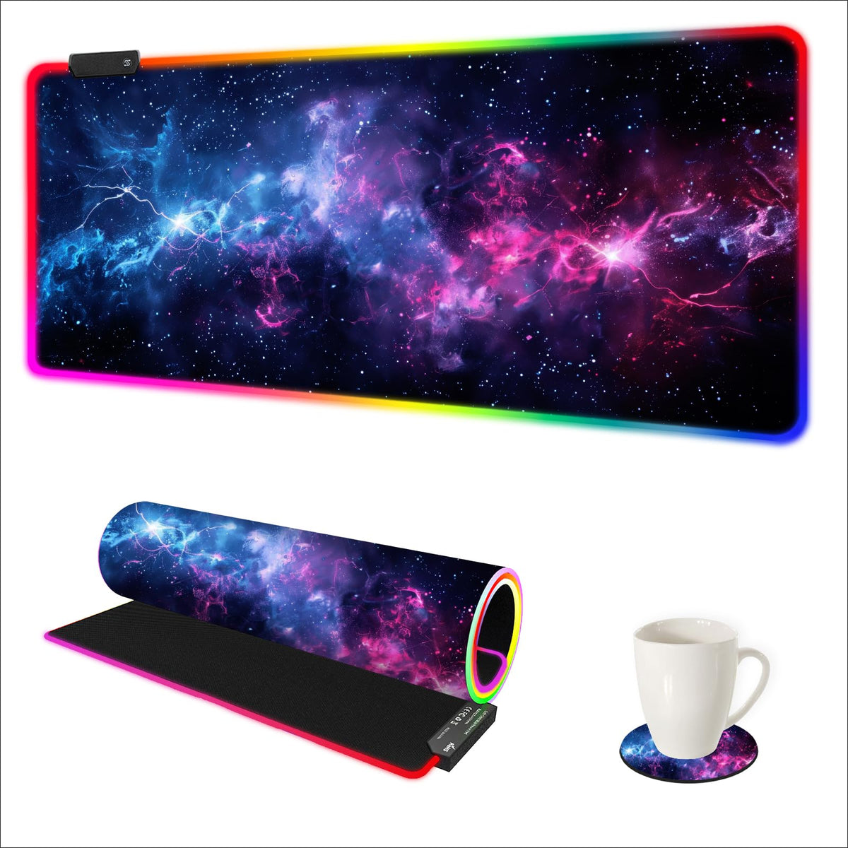 AIMSA LED Gaming Mouse Pad RGB, Large Mouse Pad with 14 Light Modes, Keyboard Mousepad Led Extended