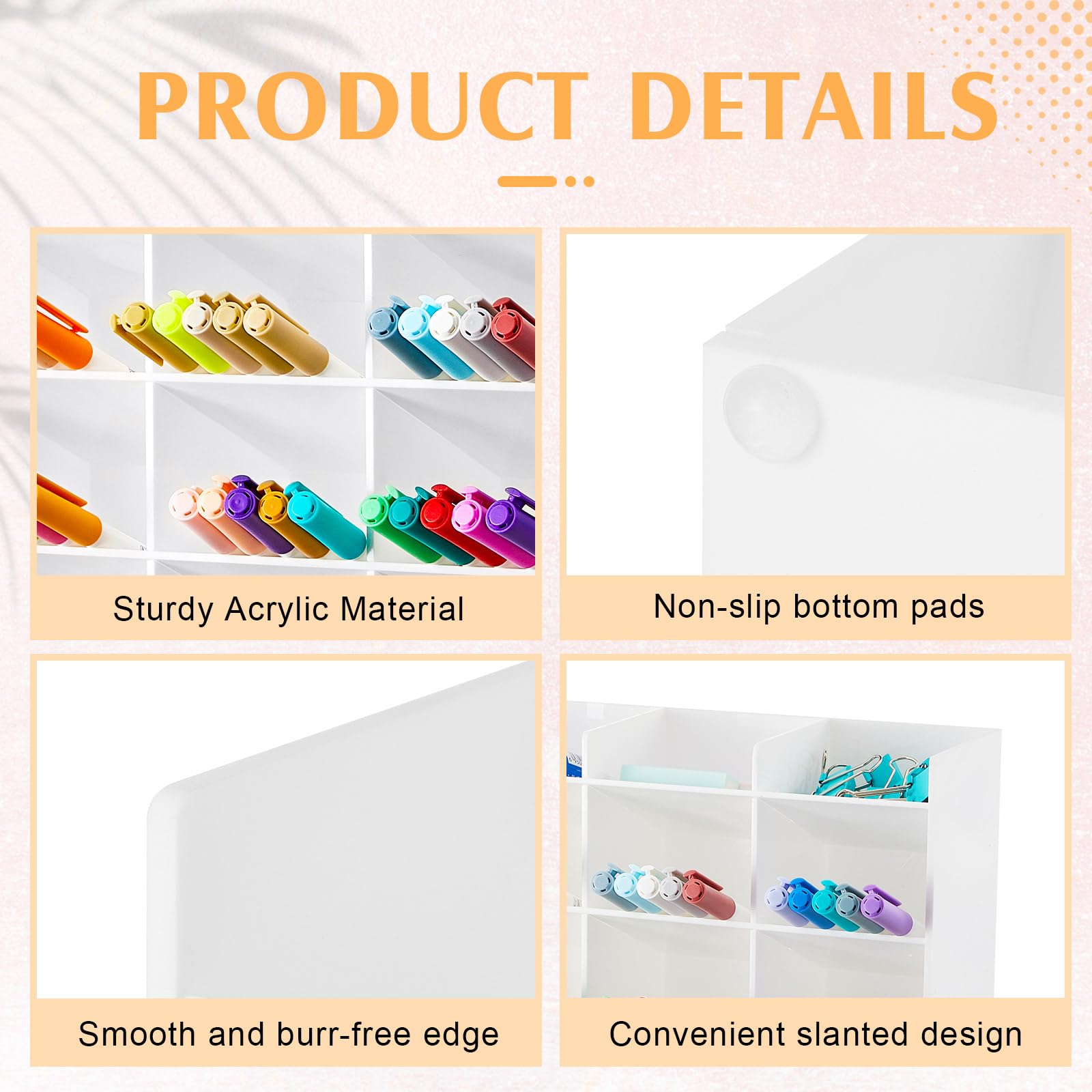 MotiMind Acrylic Pen and marker Organizer for 250 Markers