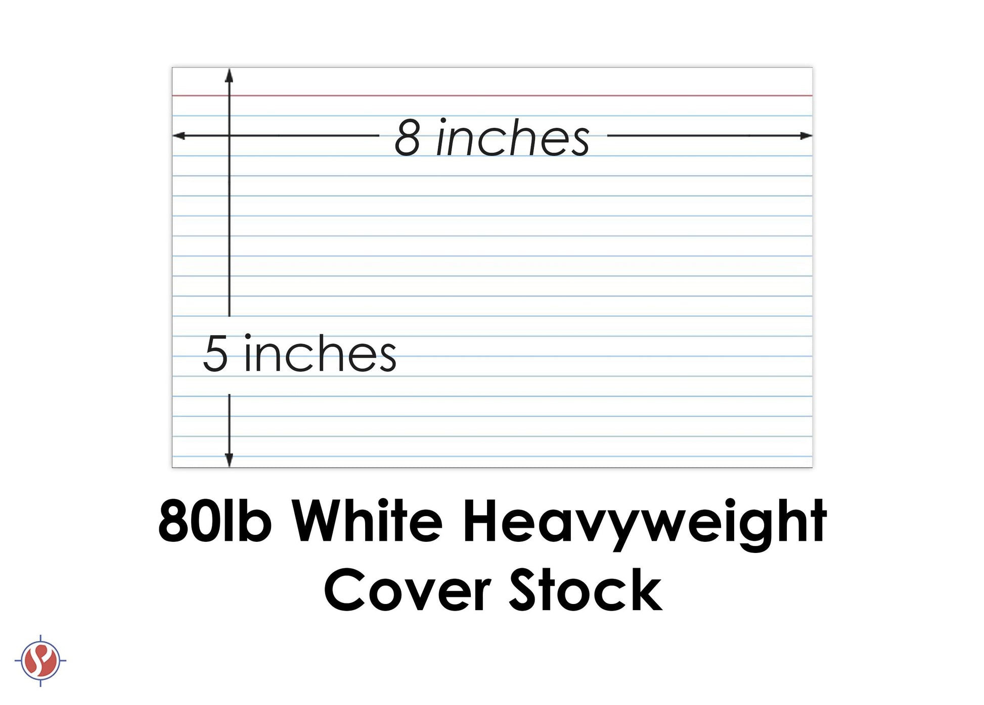 Ruled Index Cards, On 80lb Heavyweight Thick White Cover Stock. "100 Cards per pack" (5 x 8)