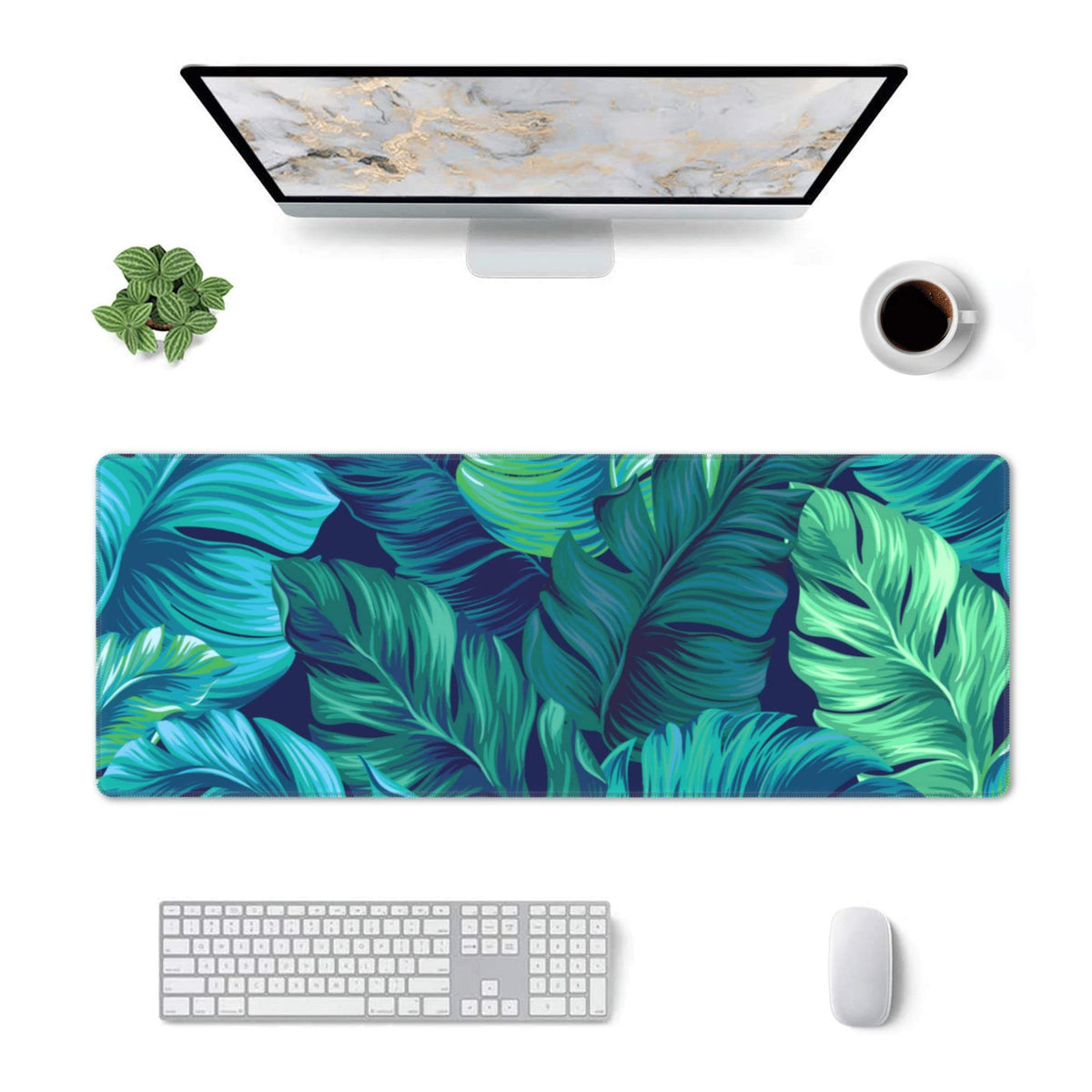 Tropical Palm Leaves Mouse pad, Hawaii Beach Jungle Leaves Mouse pad Palm Leaves Floral Mousepad