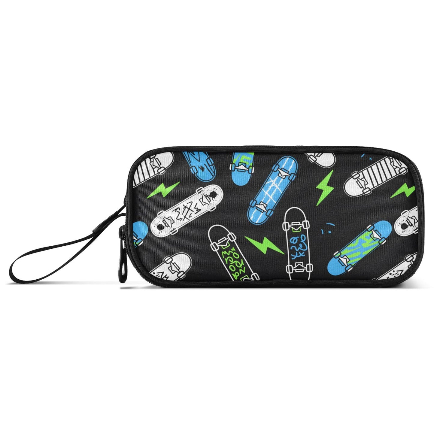 BOENLE Skateboard Lightning Pencil Case Box Boys Girls Large Pencil Pouch Zipper Compartments Big