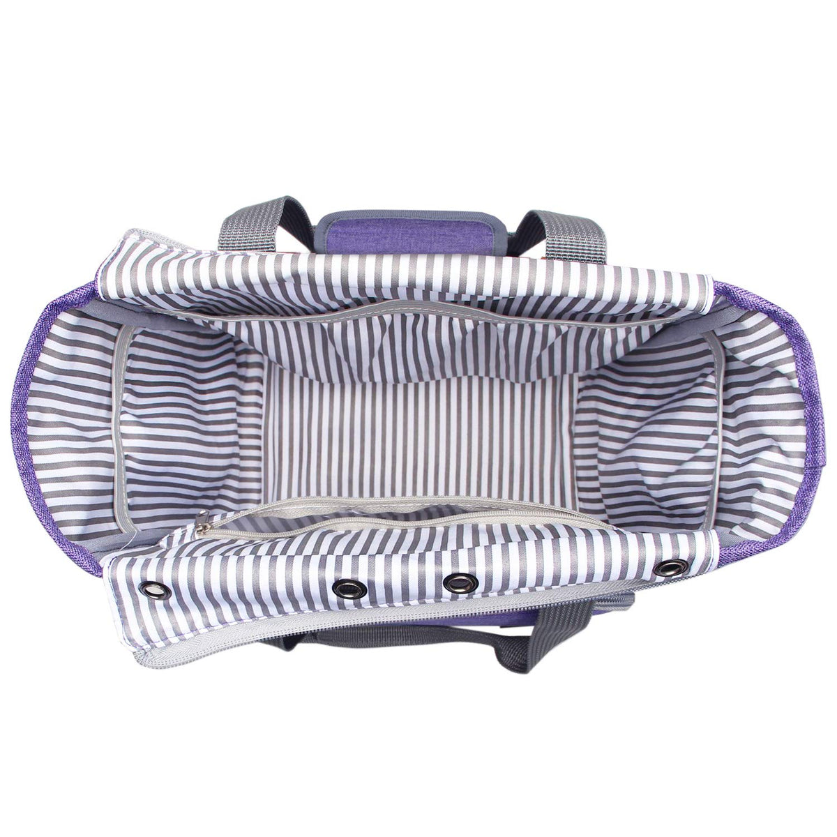 LUXJA Large Knitting Bag with Shoulder Straps, Purple