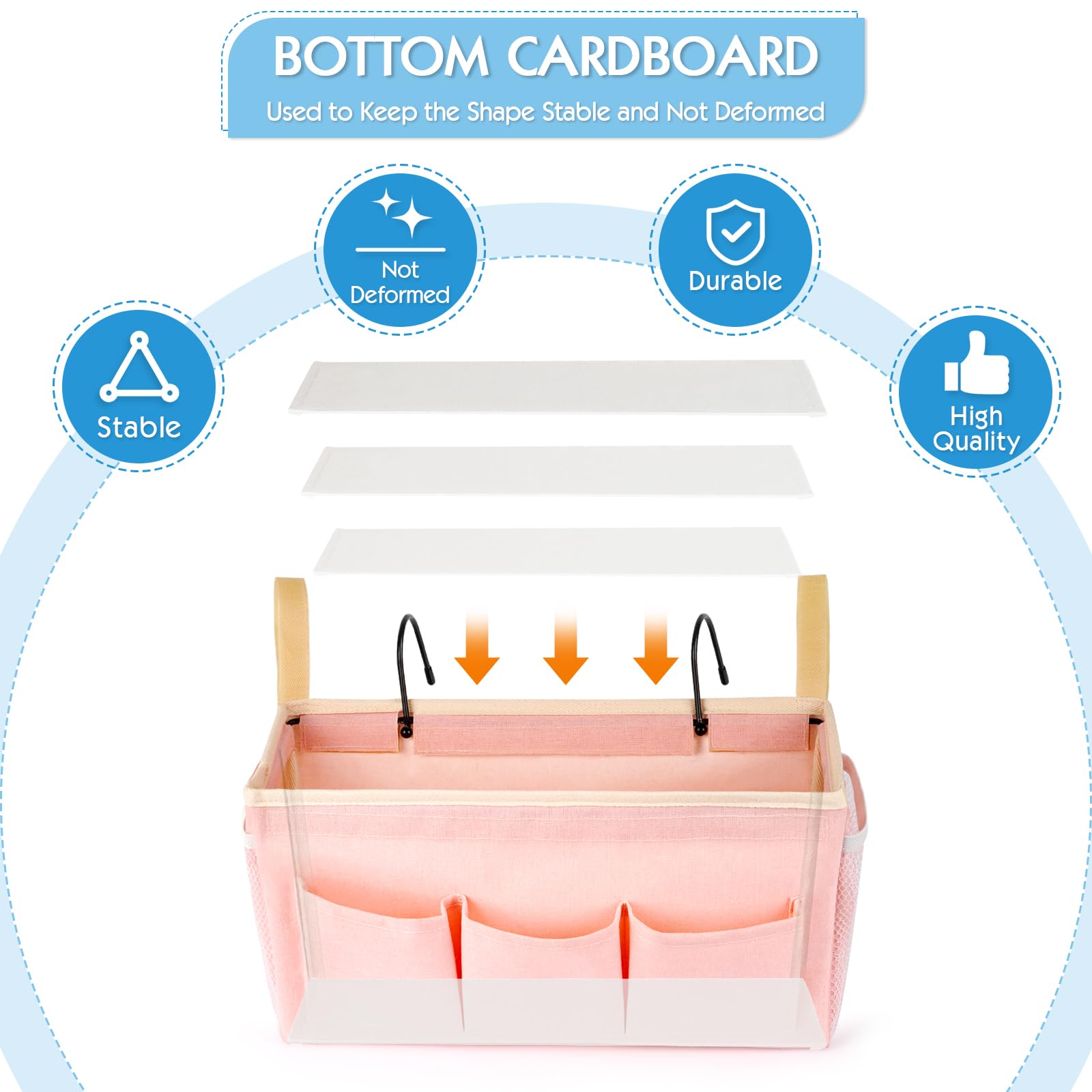 Ozzptuu Bedside Caddy Bedside Storage Bag for Headboards/Bunk Bed