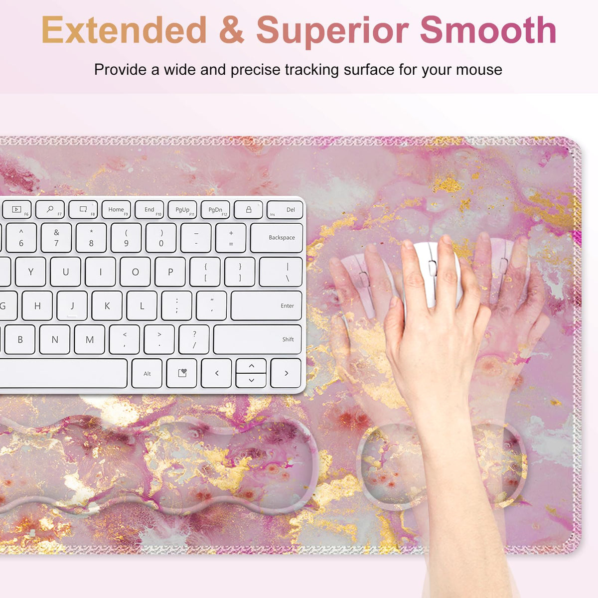 NXZGO Gaming Mouse Pad Keyboard Wrist Support, 4 in1 Mousepad Set with Wrist Keyboard Rest