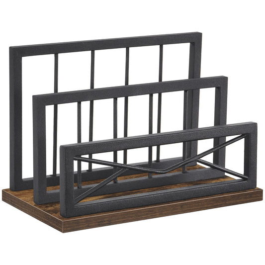 Snughome Desktop Mail Organizer, Desk Mail Organizer with 2-Slot Matte Black Metal Desktop Mail