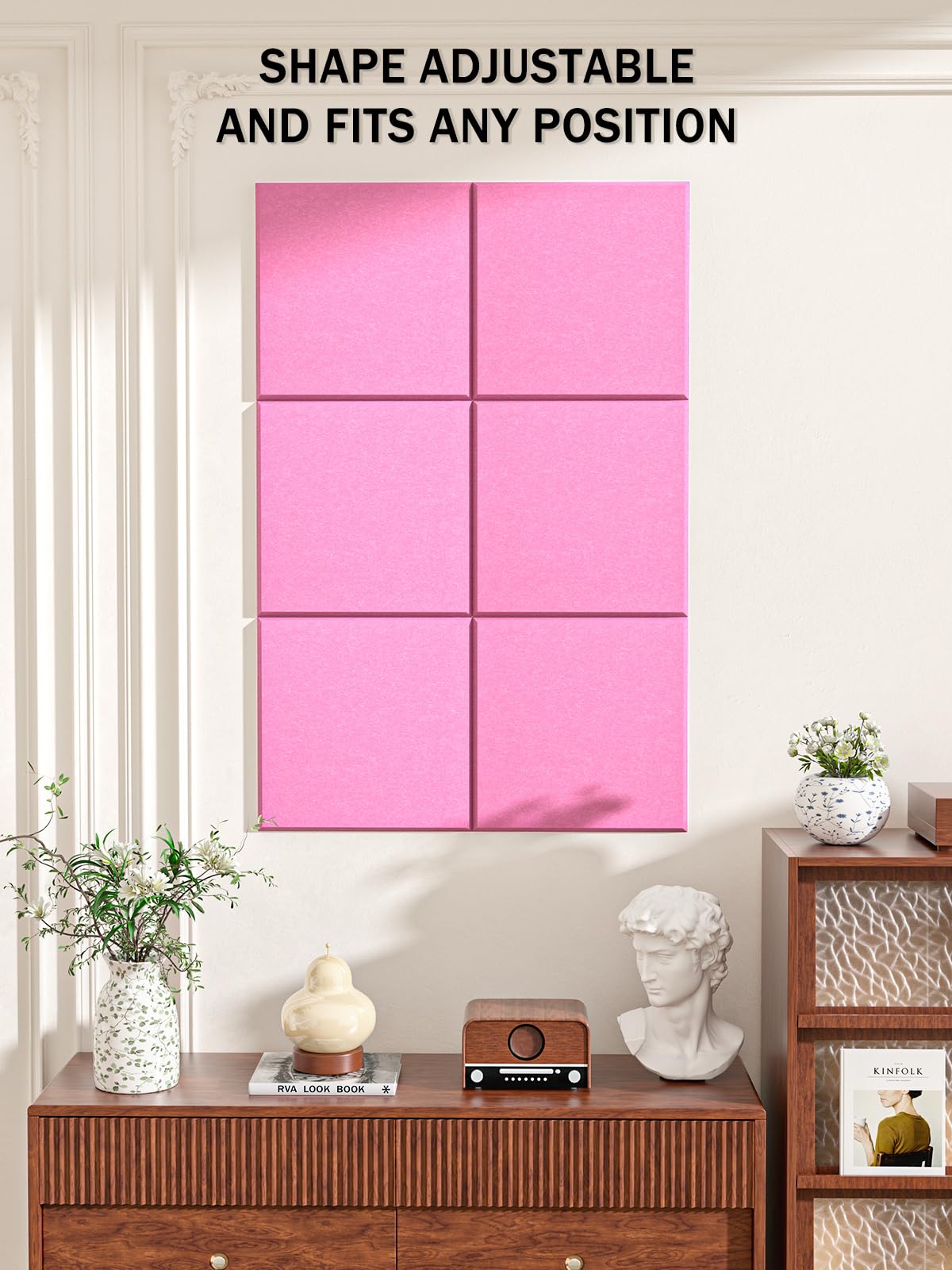 Hsurbtra Large Cork Board for Wall 36 x 24 Inch, 6 Pack Felt Bulletin Notice Board with Pushpins