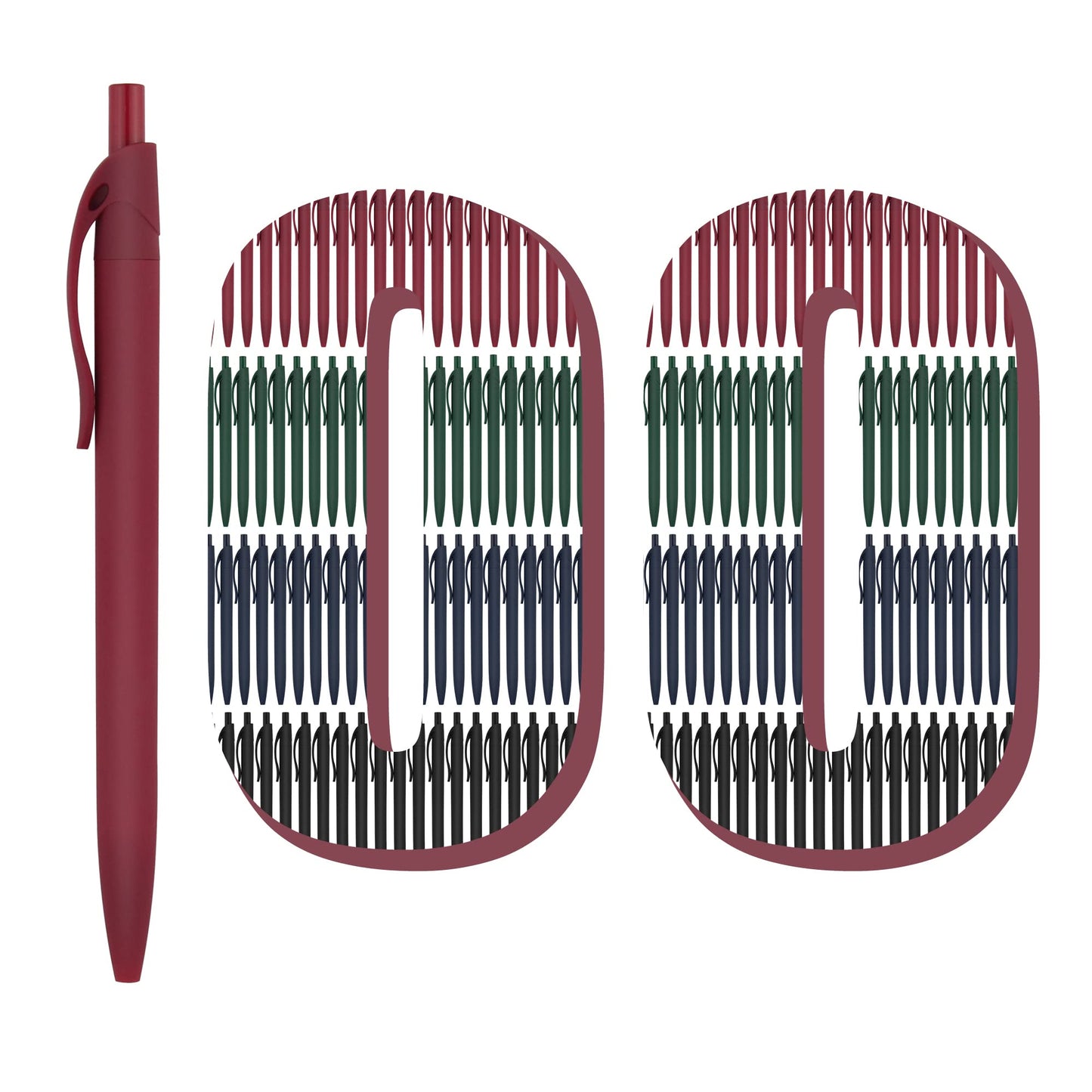 deegtran Pens Bulk, 100 Pack No Bleed Click Black Pens, Retractable Ballpoint Pens, Medium Point