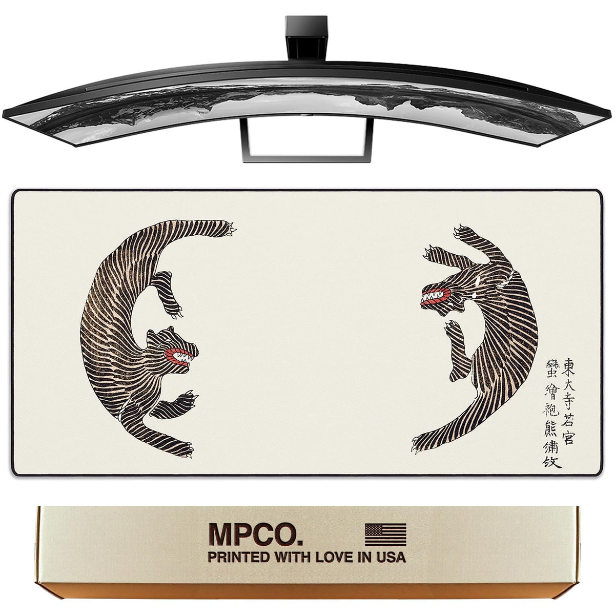 MPCO. Taguchi Gaming Desk Pad, 36" x 17" Duraglyde Fabric Non-Slip Desk Mat