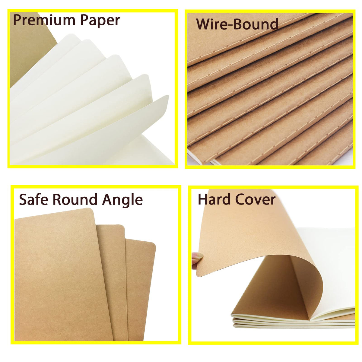 zmybcpack 12 Pack 8.5x11 inch Large Blank Notebook Journals Bulk, 60 Pages, Sketchbook Composition