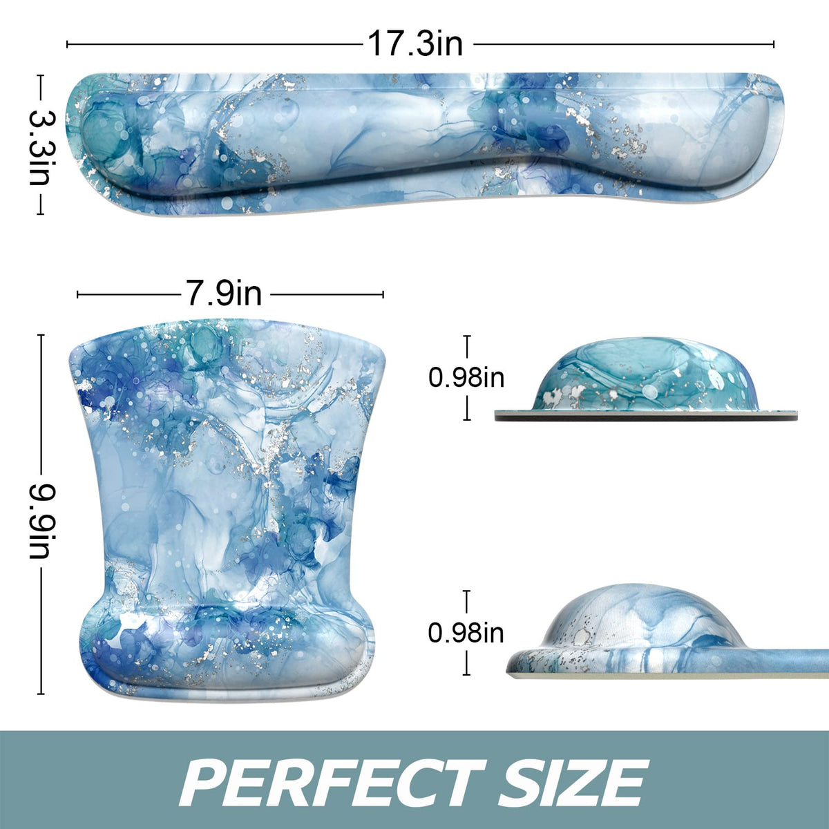 ITNRSIIET Mouse Pad Wrist Support Keyboard Wrist Rest Pad Ergonomic Mousepad Non-Slip Memory Foam