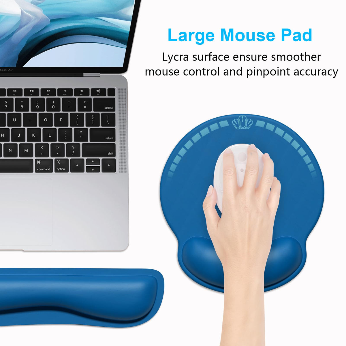 Dapesuom Keyboard Wrist Rest and Mouse Pad with Wrist Support, Memory Foam Cushion for Keyboard and