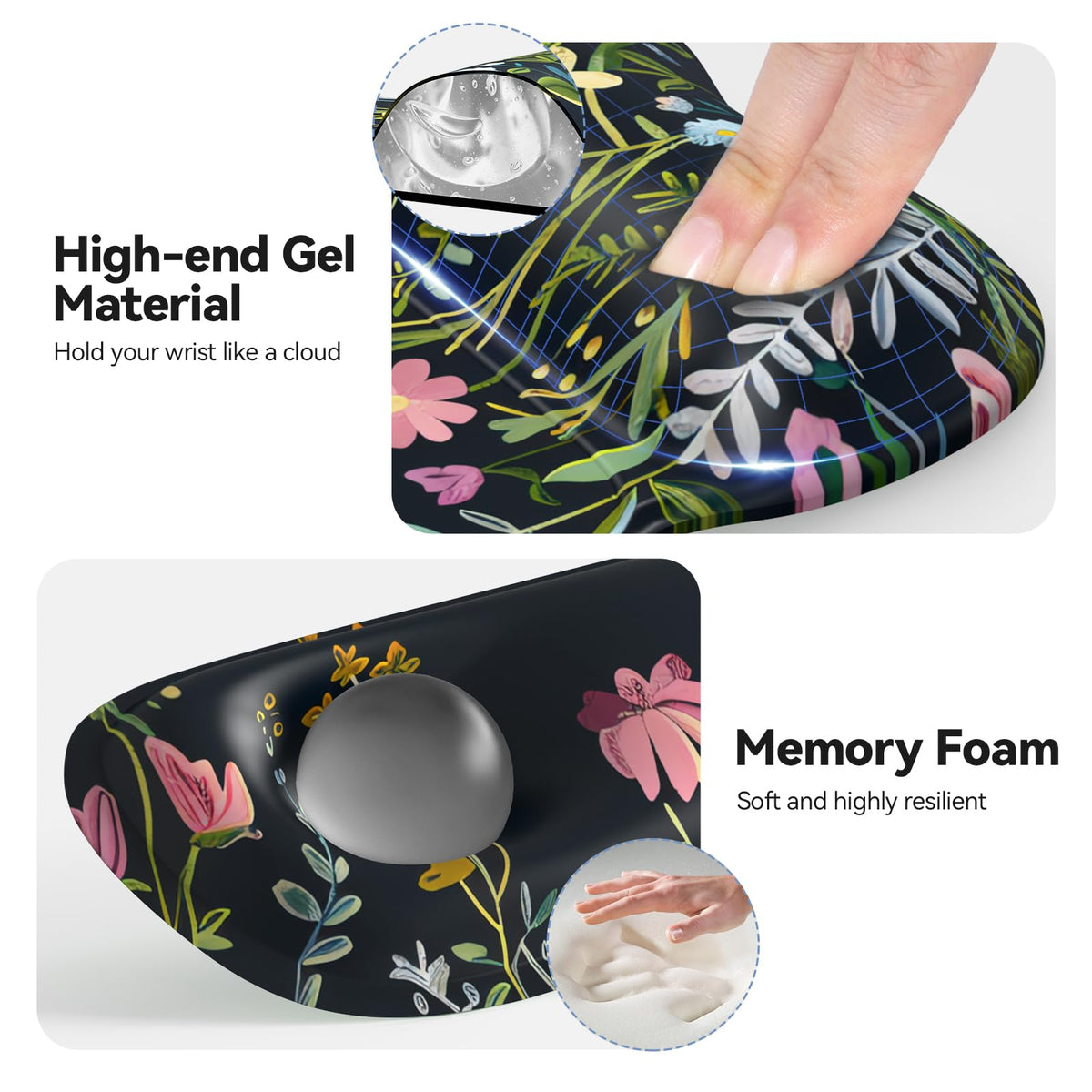 TECKNET Gel Ergonomic Mouse Pad & Keyboard Wrist Rest & Coaster