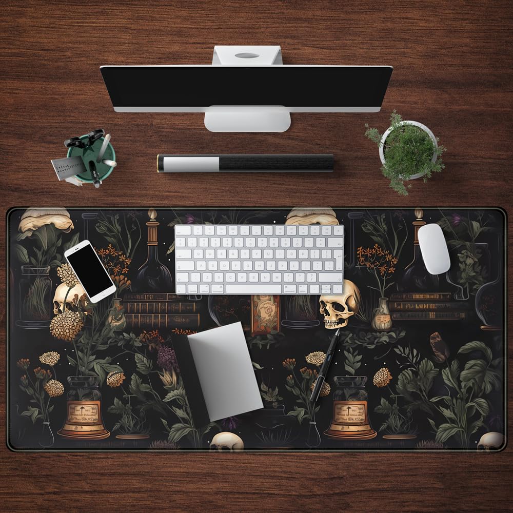 Vintage Aesthetic Desk Mat Black Academia Desk Mouse Pad XL Extended Large Gaming Desk Mousepad