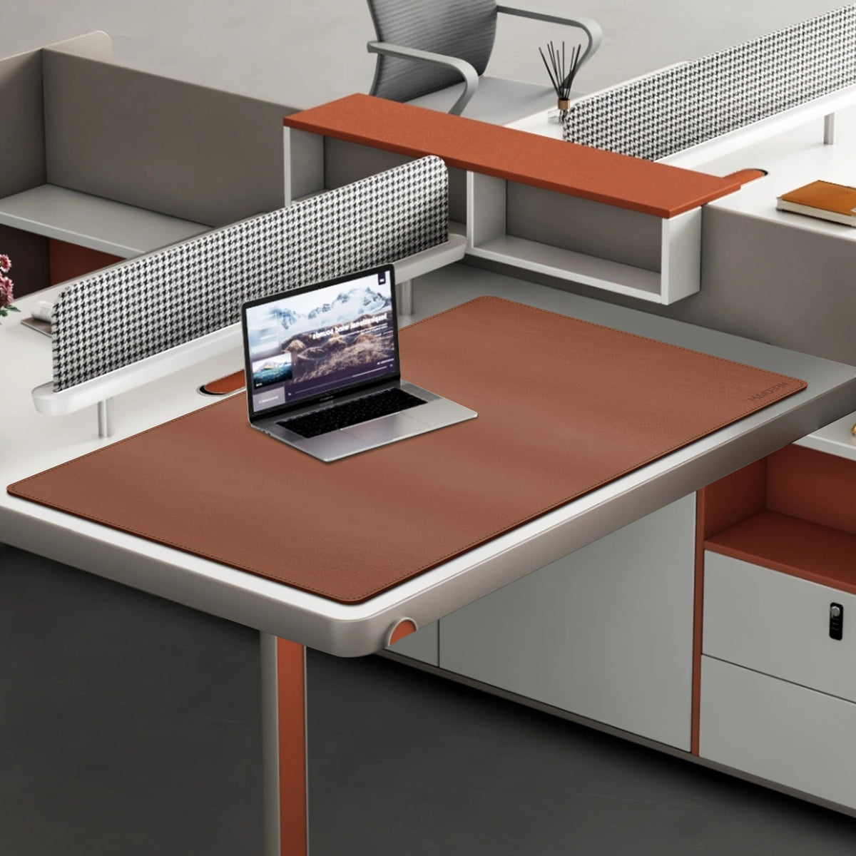 MAIDERN 40” x 24” Leather Desk Pad, Reversible Large Desk Mat, Cork & Leather Large Mouse pad for