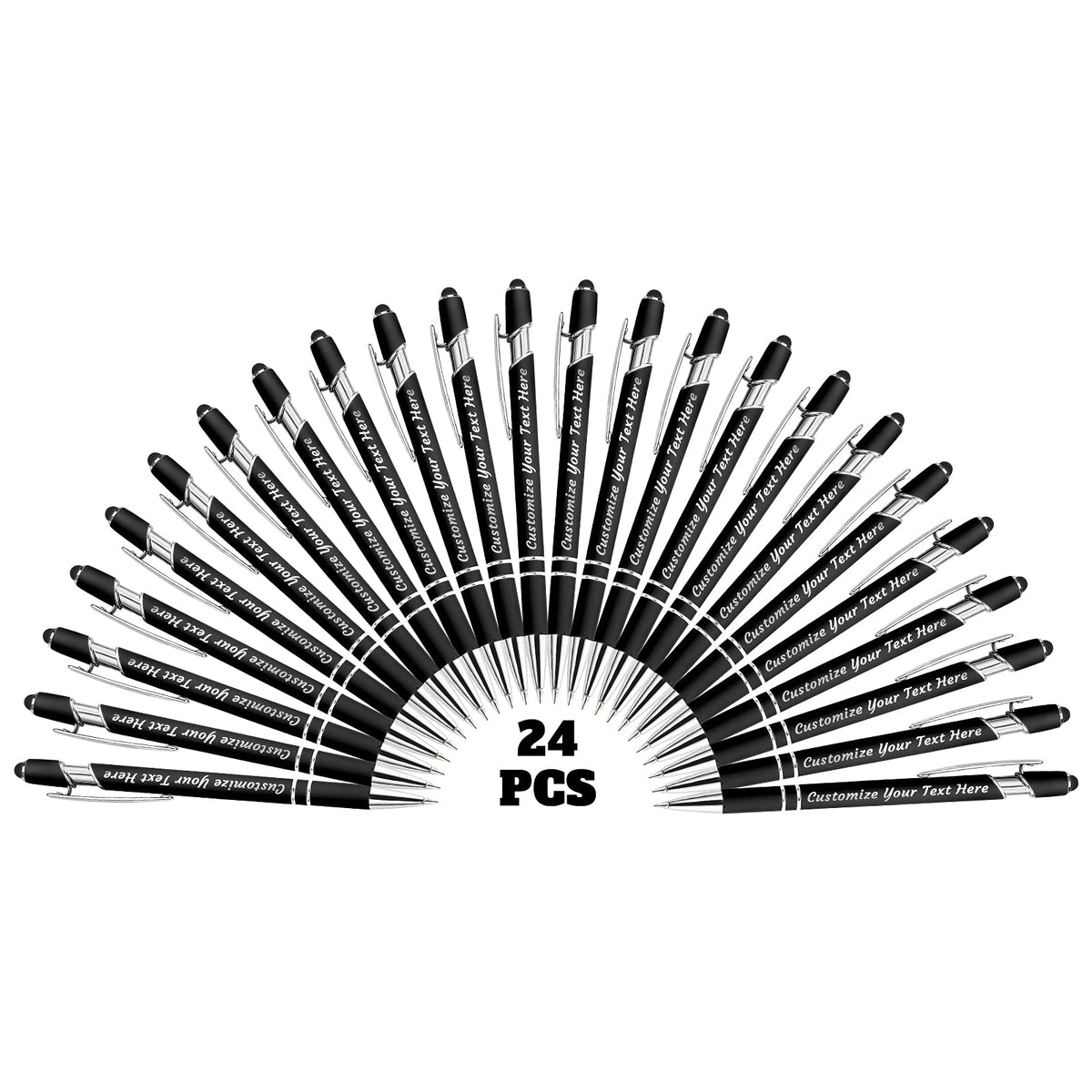 YanNanKe 24 PCS Custom Pens Personalized Bulk, Customized Engraving Ballpoint Pens with Stylus Name