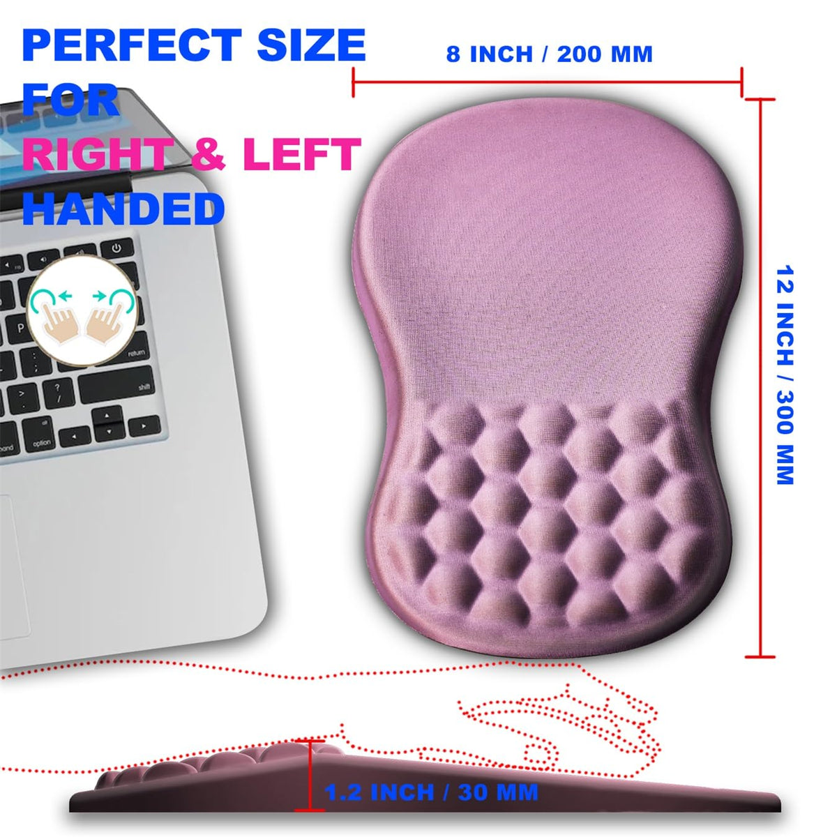 KUOSGM Mouse Pad Wrist Support, Ergonomic Mouse Pad with Massage Dot, Comfortable Computer Mouse