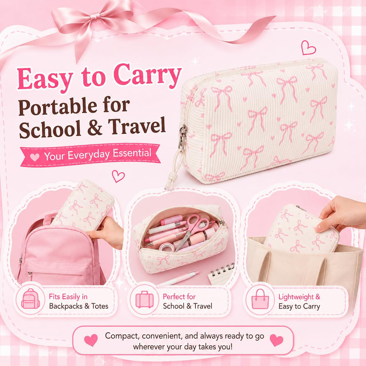 LEDAOU Cute Pencil Case for Kids Girls Boys Pencil Pouch kawaii Pen Pencil Box Bag Holder for