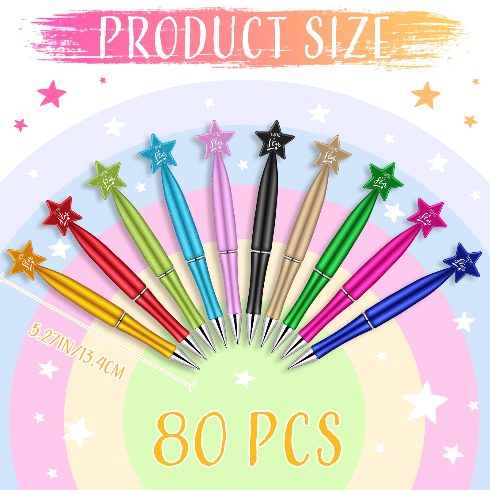 Seajan 80 Pcs Star Pens Bulk You're a Star Ballpoint Gifts