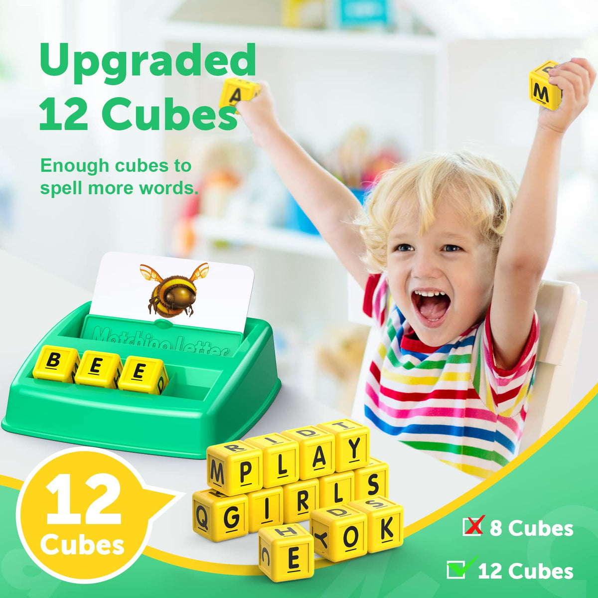 Toys for 3-8 Year Olds Boys Girls, Matching Letter Game Educational Games for Kids Ages 3-8 Easter