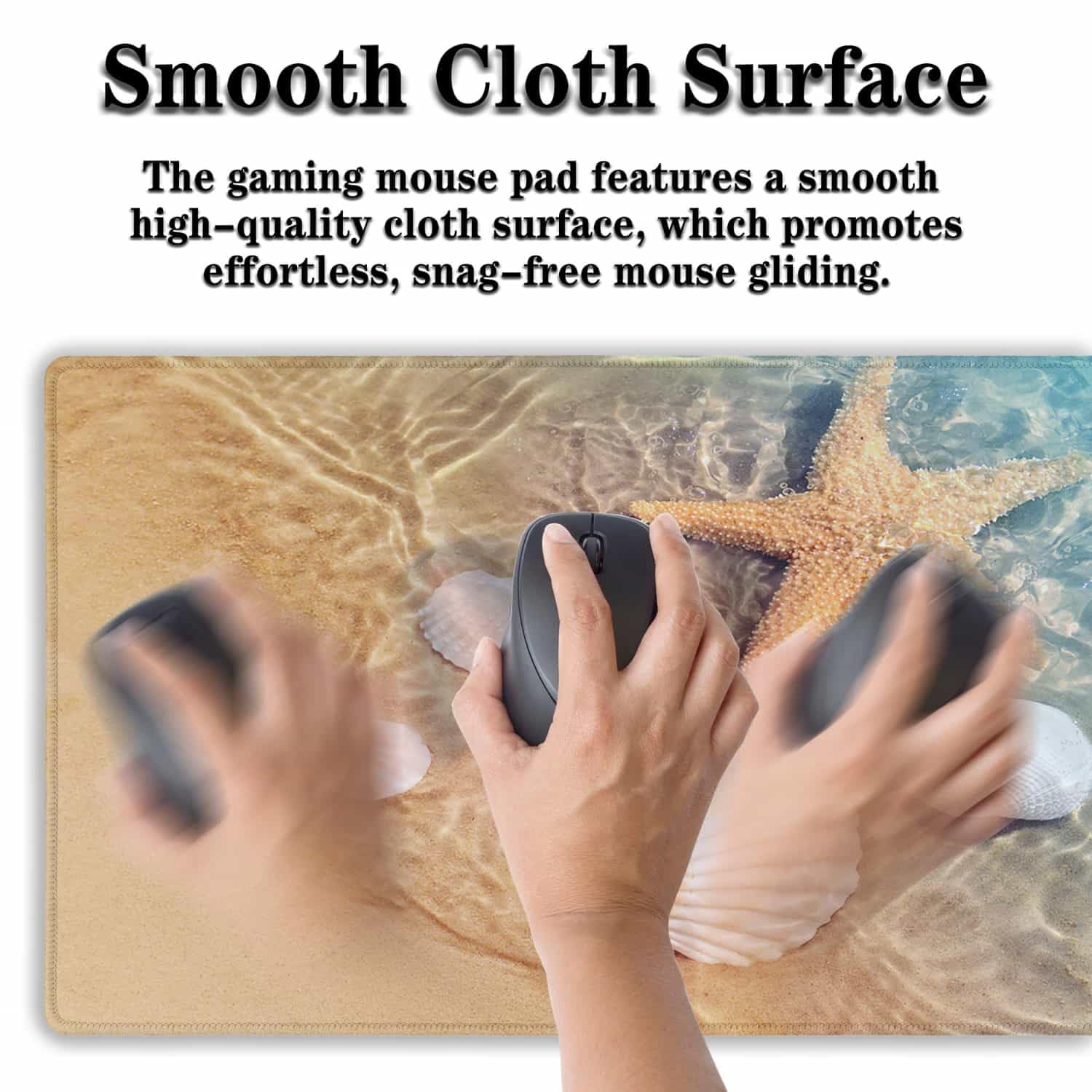 Samgula Large Mouse Pad Palm Starfish Seashell, Gaming Mouse Pads Office Desk Pads, Full Desk Mouse
