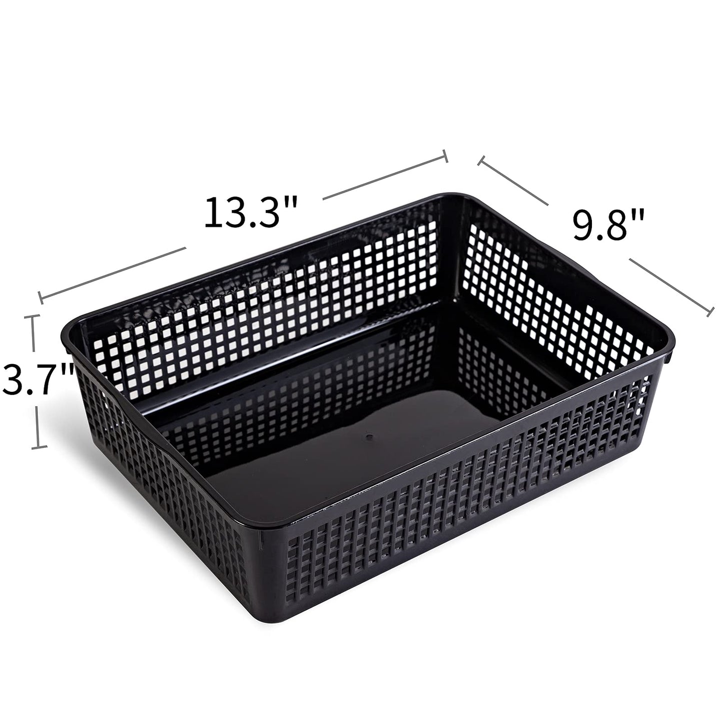 Eslite A4 Size Plastic Storage Basket,Desktop File Paper Letter Organizer Tray, 6-Packs